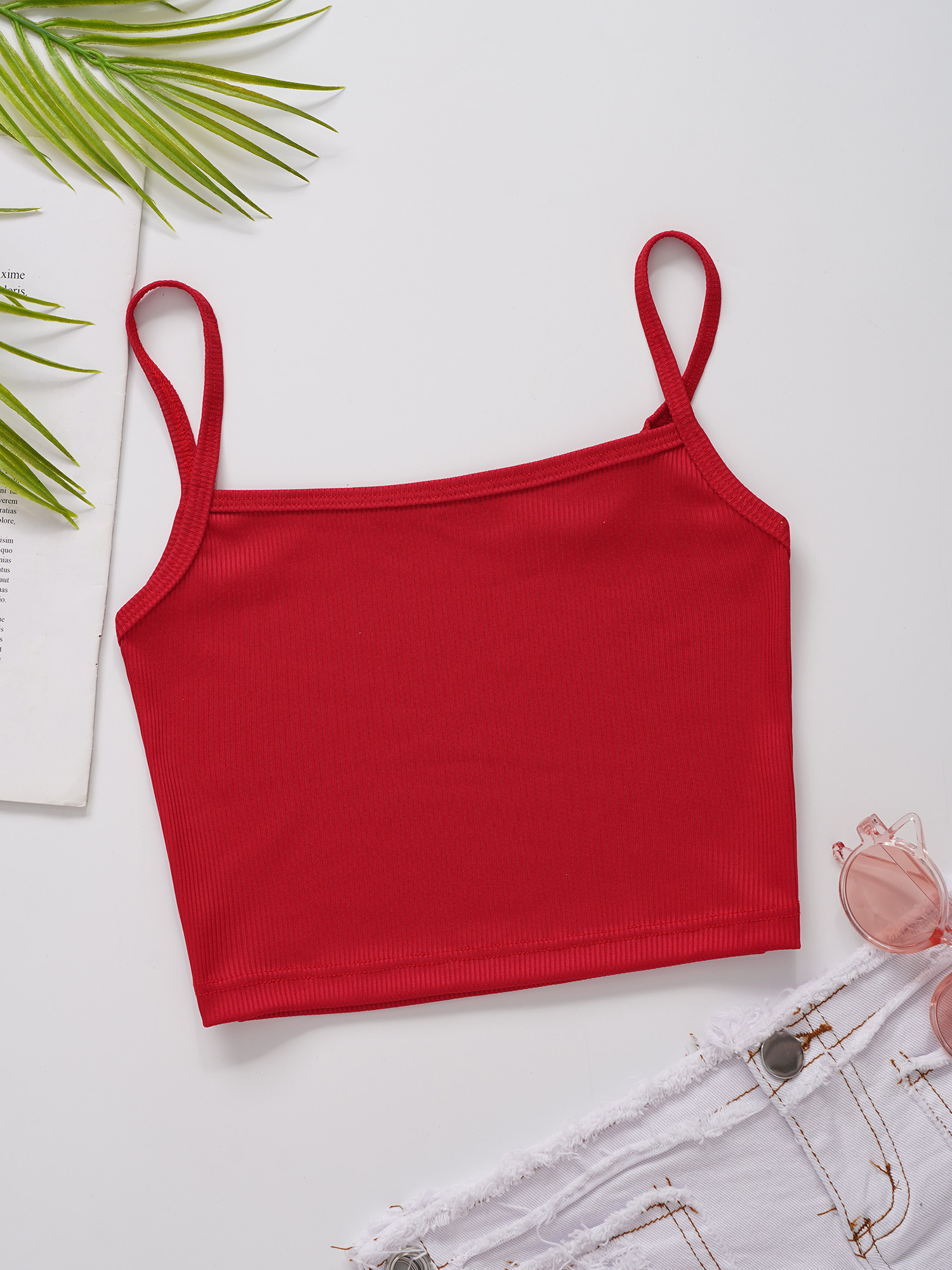 Tank Top Ribbed - Kids Camis Girls Ribbed Sleeveless Crop