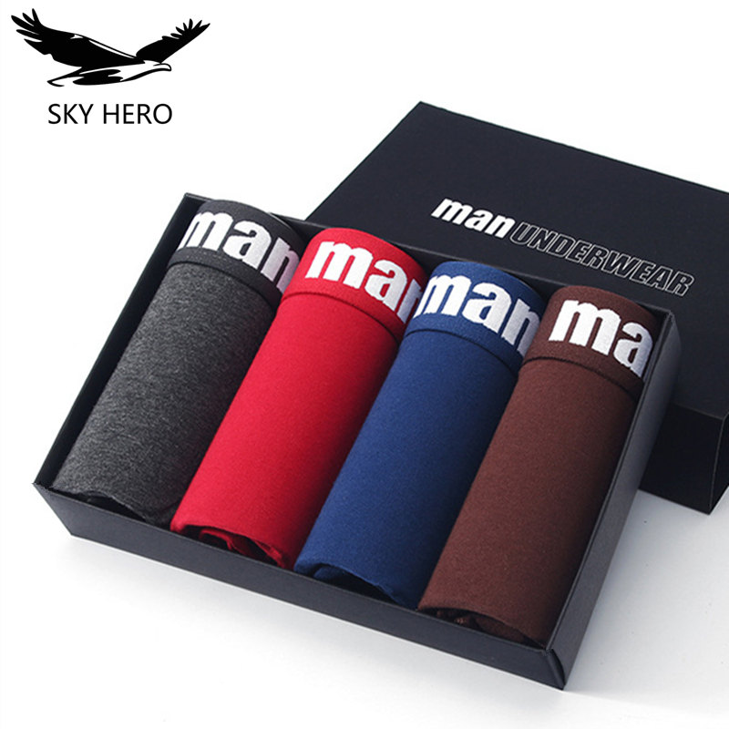 Multi Pack Underwear - 4pcs/Lot Mens Underwear Cotton Boxers Cuecas