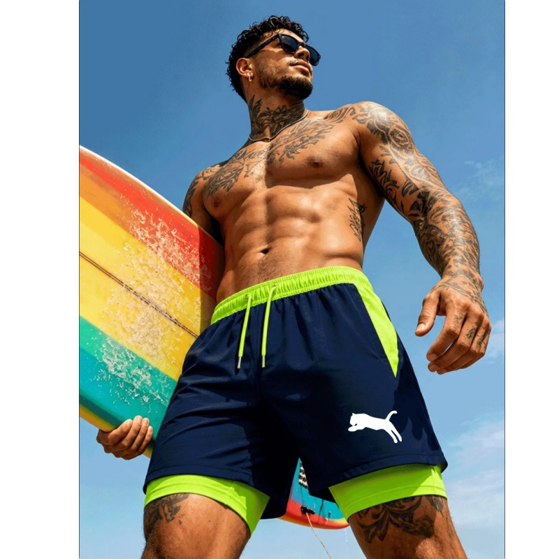 Men Running Cheetah Leopard Si - Compression Shorts Athletes のレビューと価格