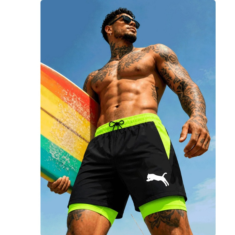 Men Running Cheetah Leopard Si - Compression Shorts Athletes のレビューと価格