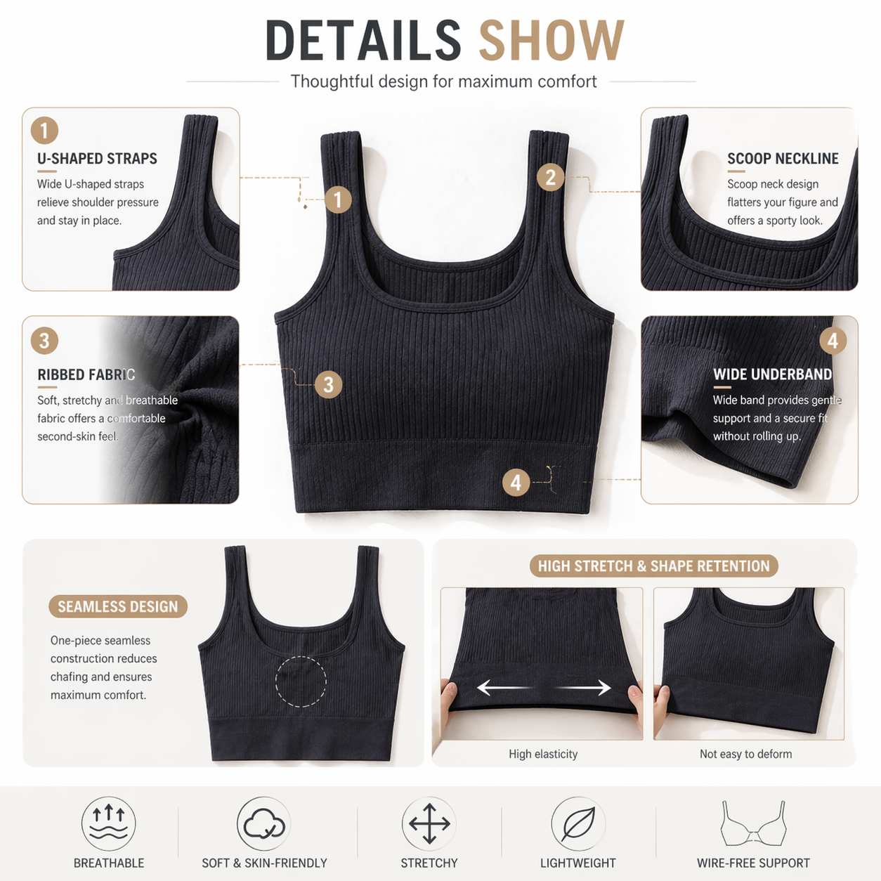 Women Seamless Ribbed Crop Top - Tank Top Ribbed のレビューと価格