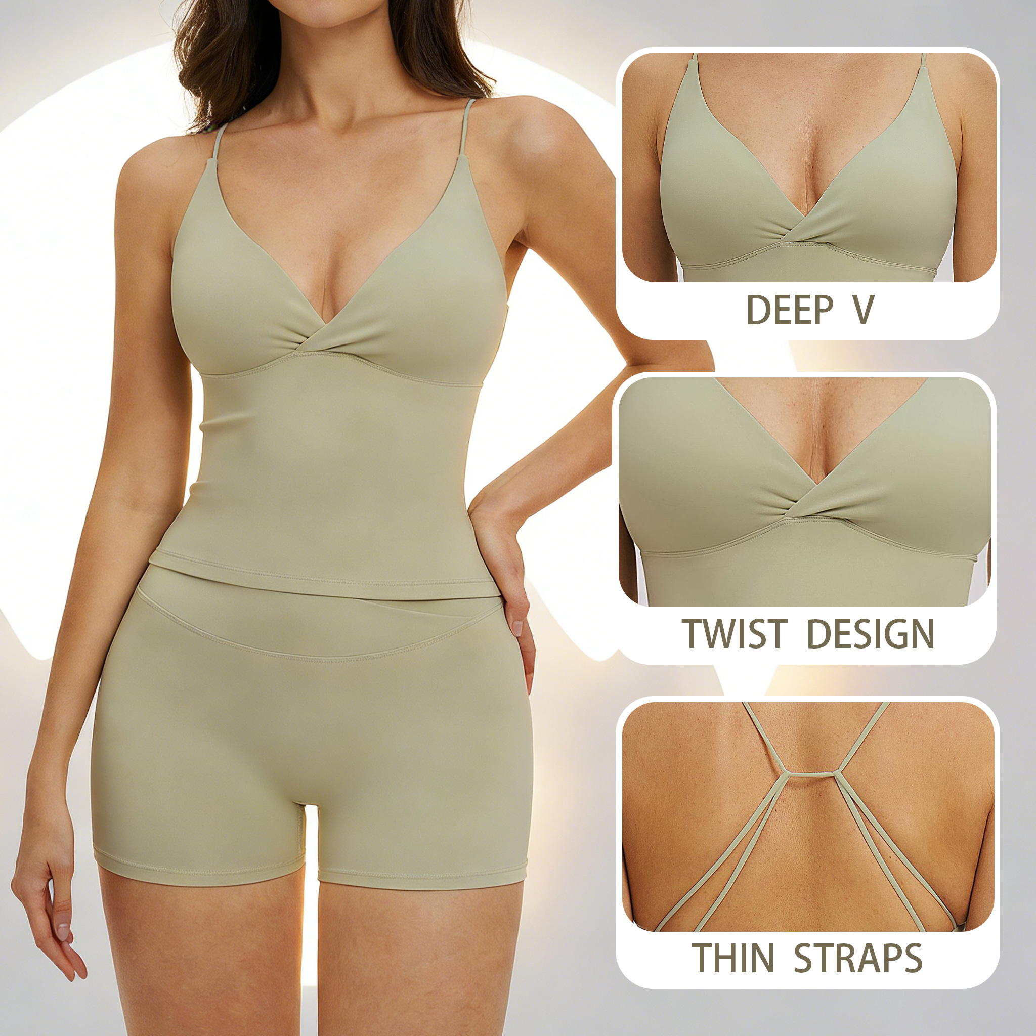 Yoga Tank Top with Pads Backle - Suspender Tank Top のレビューと価格