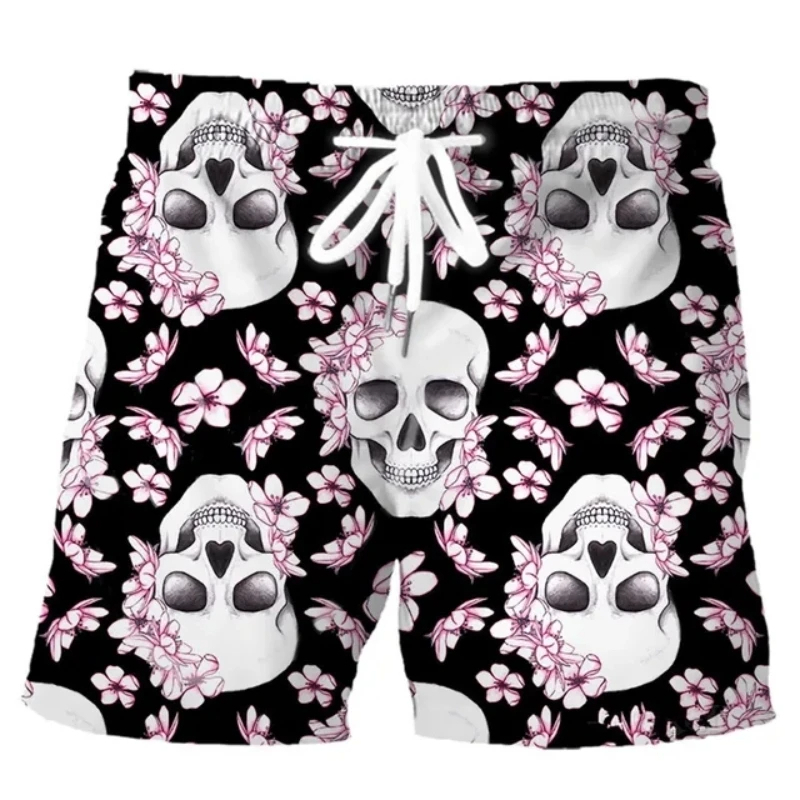 Hawaiian Men Swim Trunks Skull - Trunk Breathable Men のレビューと価格