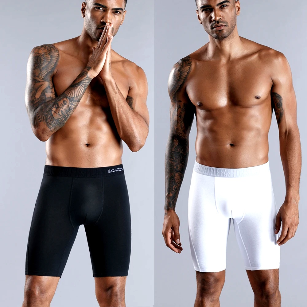 4pcs long boxers for men under - Long Leg Trunk Men のレビューと価格