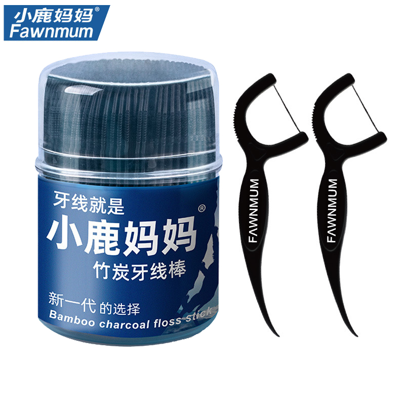 Dental Floss Teeth Stick 50 Pc - Bamboo Fiber Trunk のレビューと価格