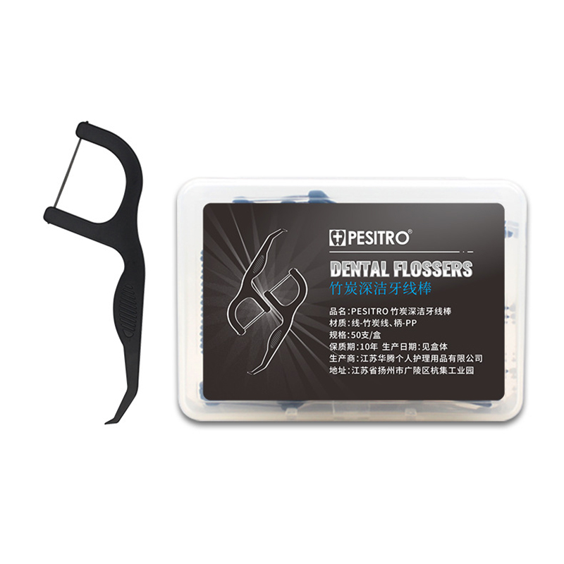Dental Floss Teeth Stick 50 Pc - Bamboo Fiber Trunk のレビューと価格