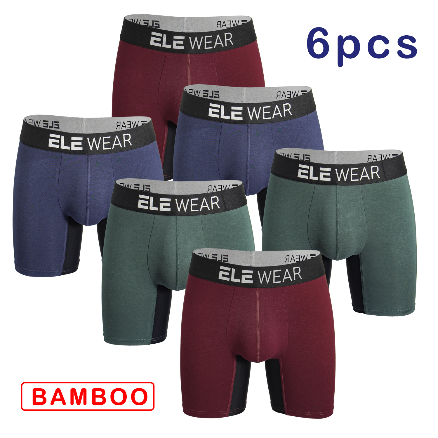 6 pcs Bamboo Men Underwear Box - Bamboo Fiber Trunk のレビューと価格