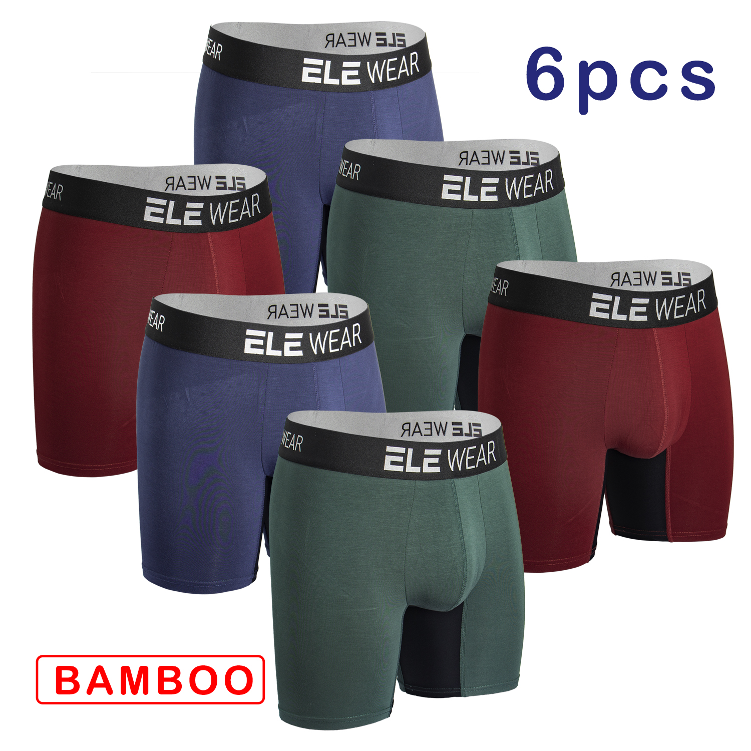 6 pcs Bamboo Men Underwear Box - Bamboo Fiber Trunk のレビューと価格