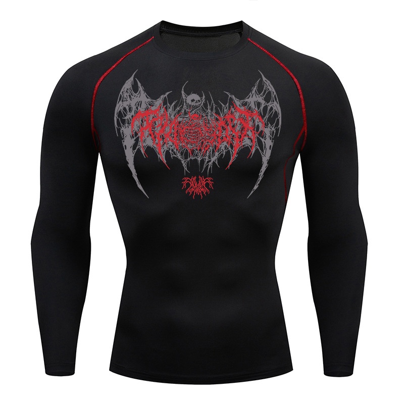 Skull Wings Print Long Sleeve  - Base Layer Top のレビューと価格