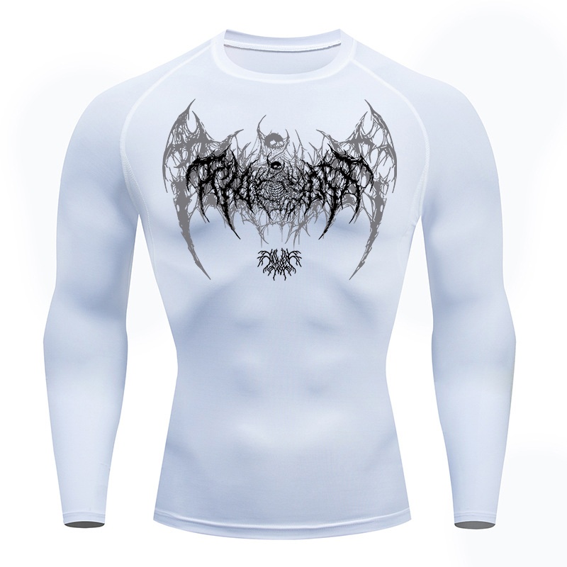 Skull Wings Print Long Sleeve  - Base Layer Top のレビューと価格
