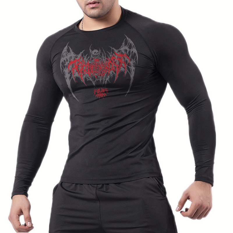 Skull Wings Print Long Sleeve  - Base Layer Top のレビューと価格