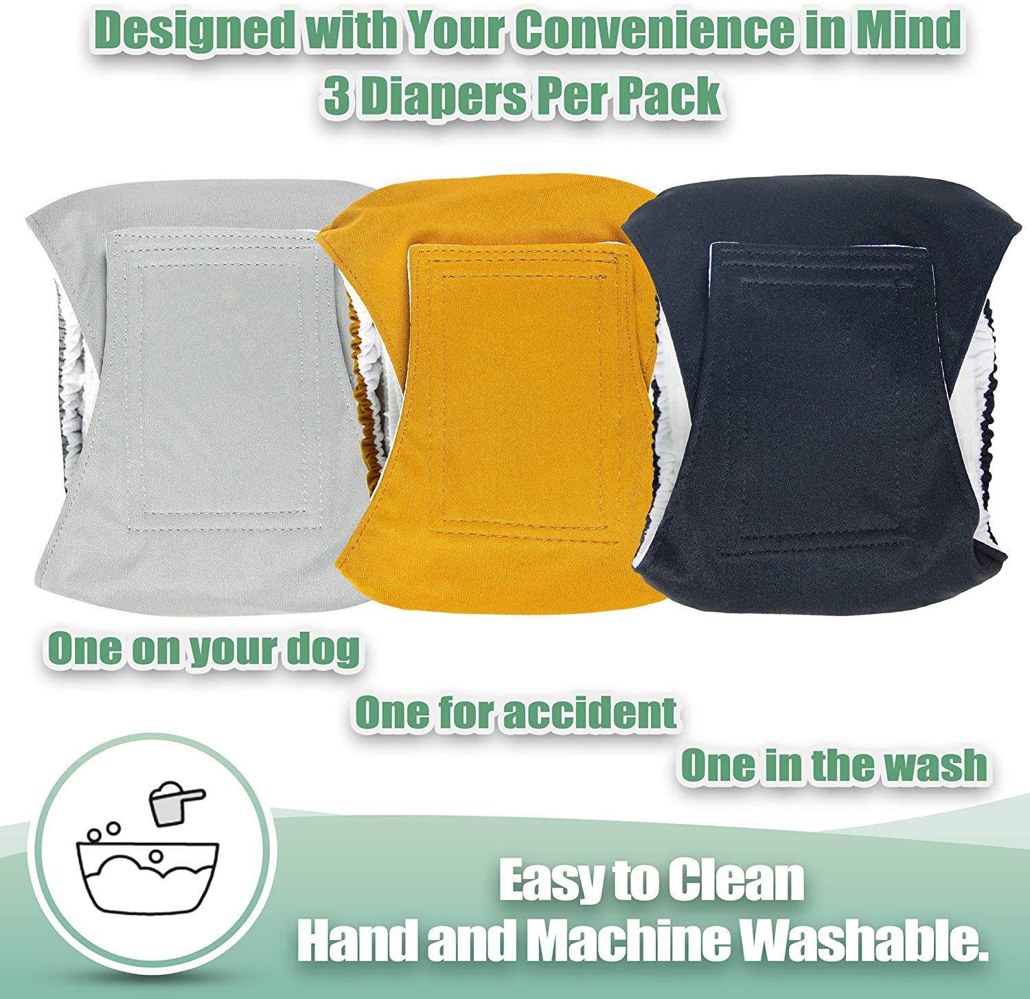 3 Pack Dog Belly Bands Washabl - Multi Pack Underwear のレビューと価格