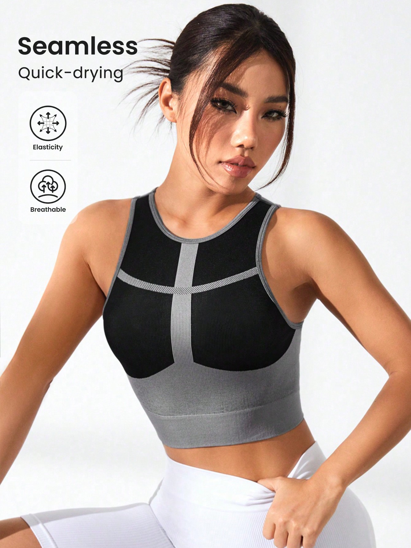 Women Color Block Cross Line R - Tank Top Ribbed のレビューと価格