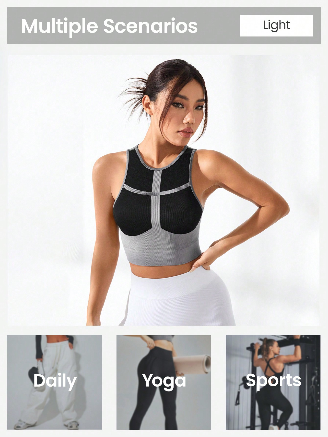 Women Color Block Cross Line R - Tank Top Ribbed のレビューと価格