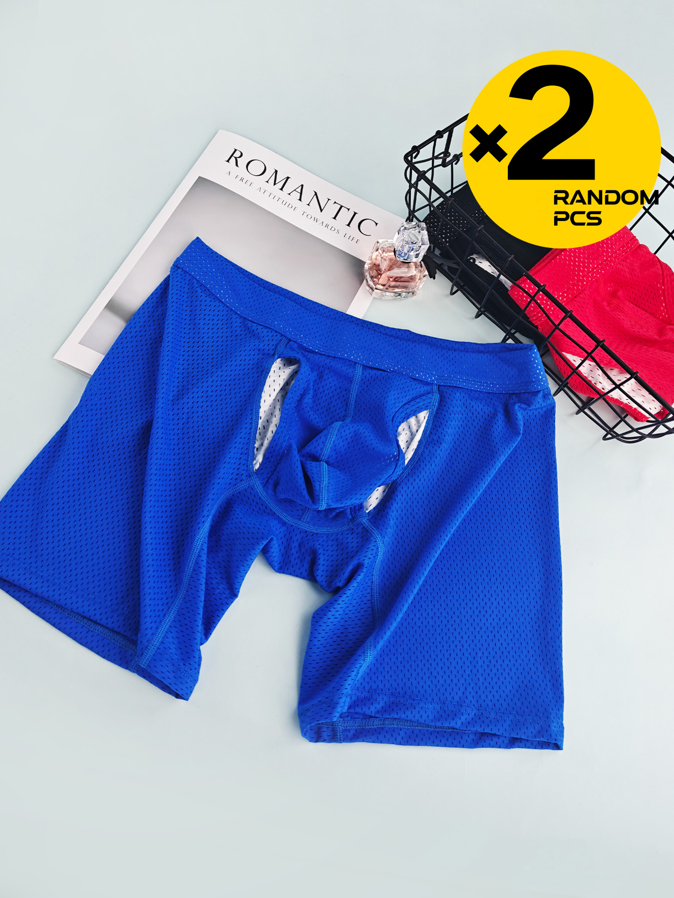 2Pcs Long Leg Men's Mesh Under - Mesh Sport Boxer のレビューと価格
