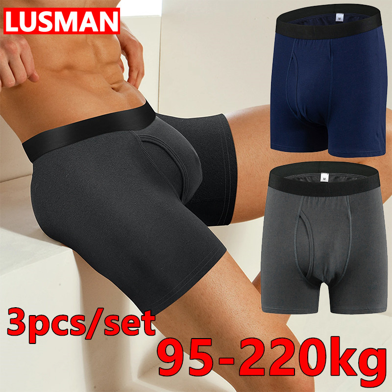 3pcs Men's Cotton Underwear Bo - Boxer Brief Pack Cotton のレビューと価格