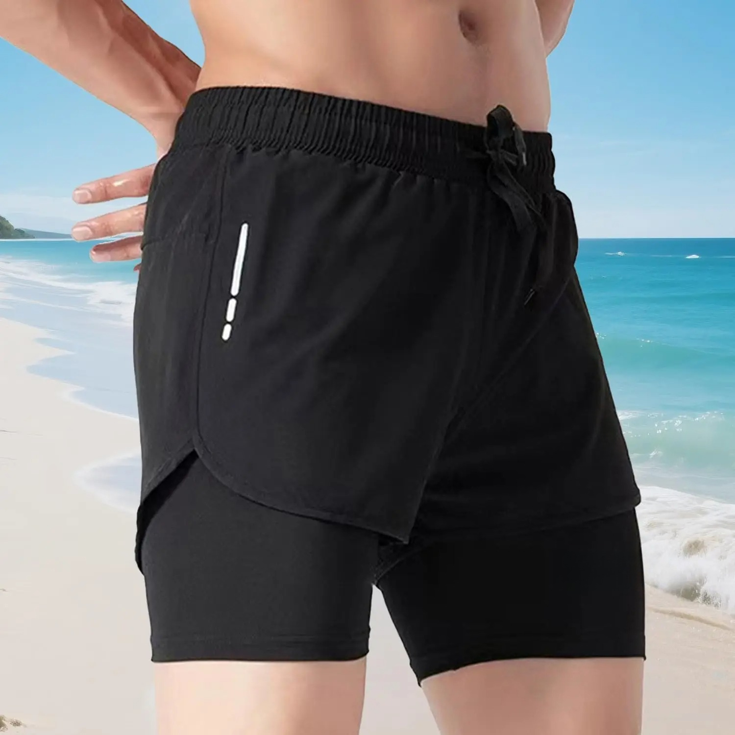 Men's Swim Trunks Quick Dry At - Compression Shorts Athletes のレビューと価格
