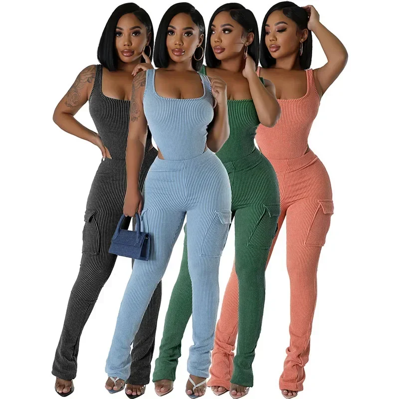 Knitted Ribbed Two Piece Set f - Tank Top Ribbed のレビューと価格