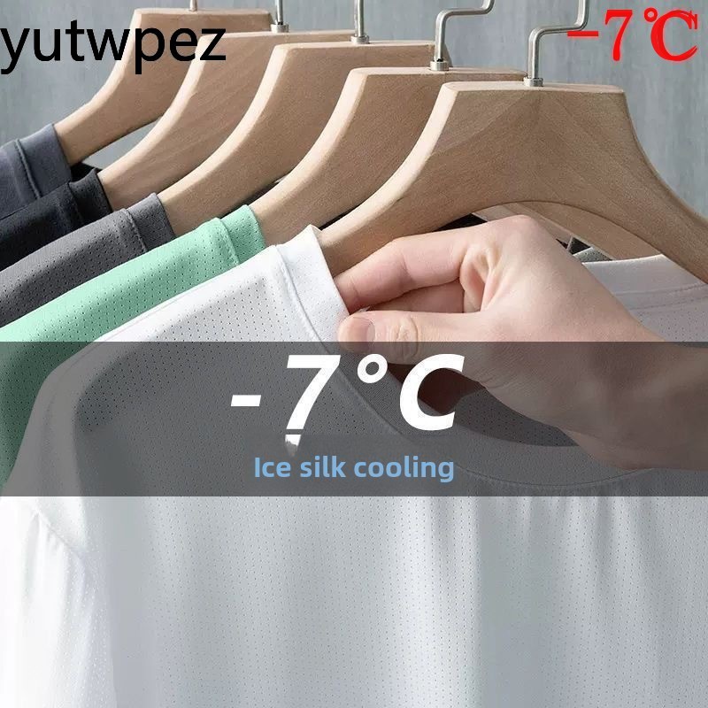 Summer Ice Silk Men T Shirt Sh - T Shirt Tight Fit のレビューと価格