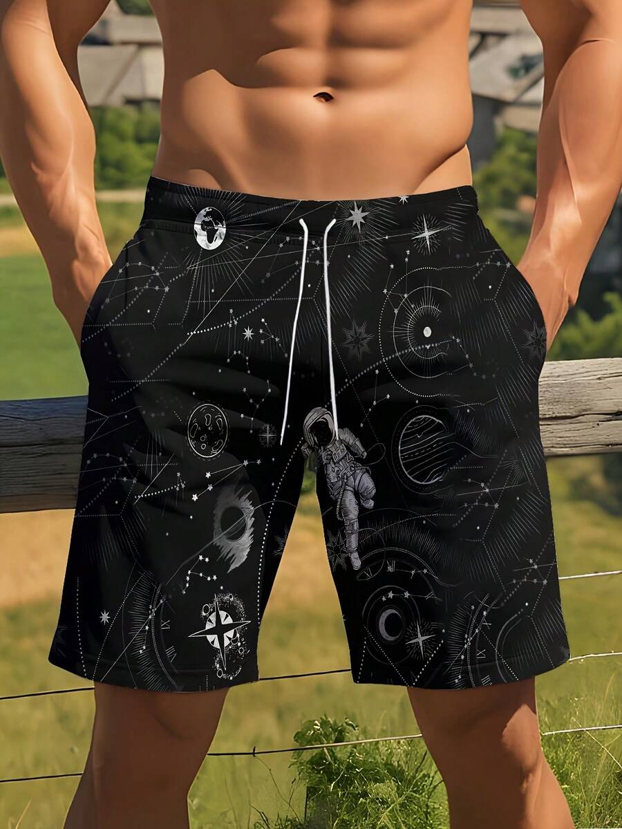 Mens 3D Space Astronaut Print  - Trunk Breathable Men のレビューと価格