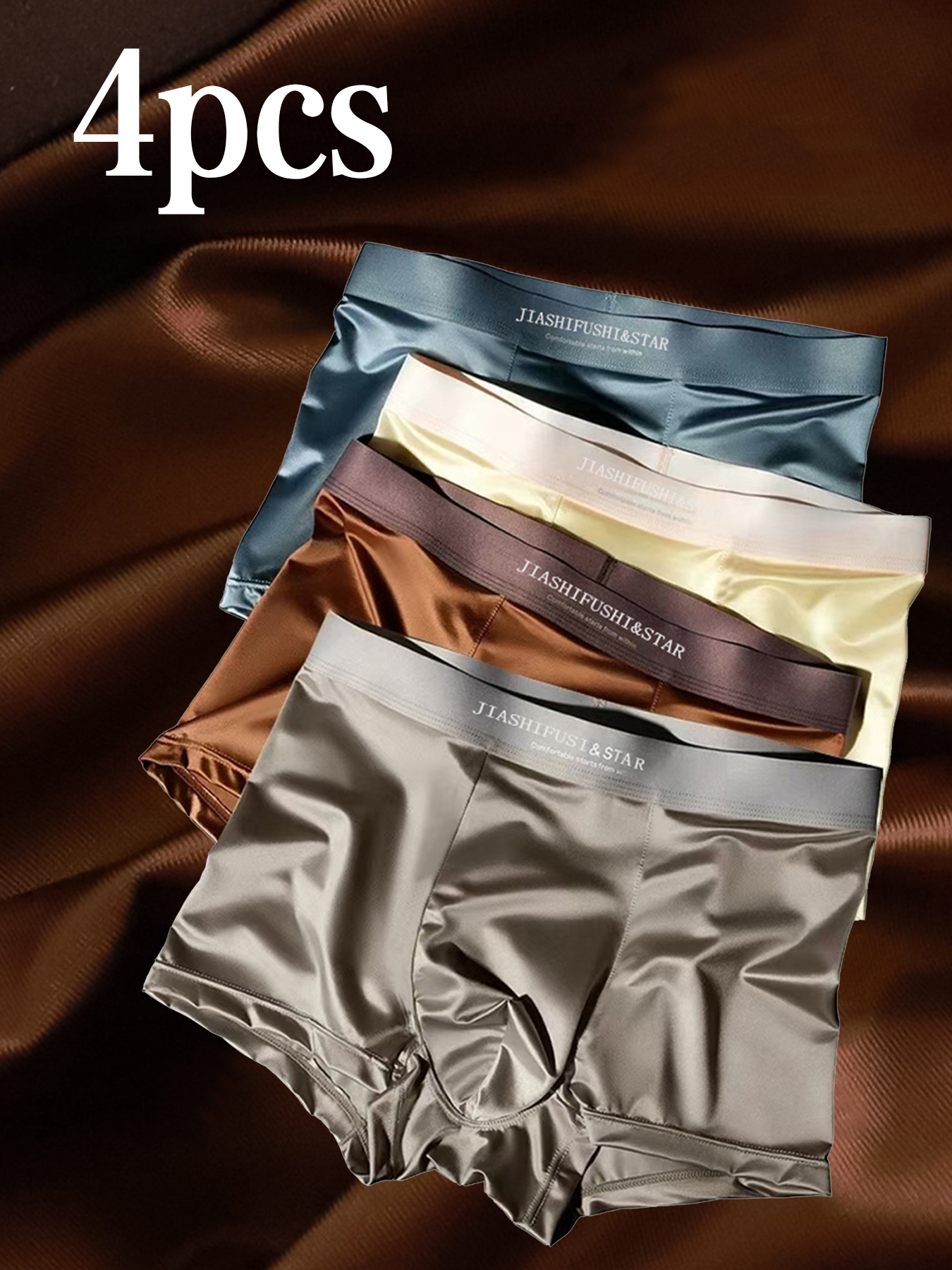 4 Pcs/Lot Breathable Men's Fib - Multi Pack Underwear のレビューと価格