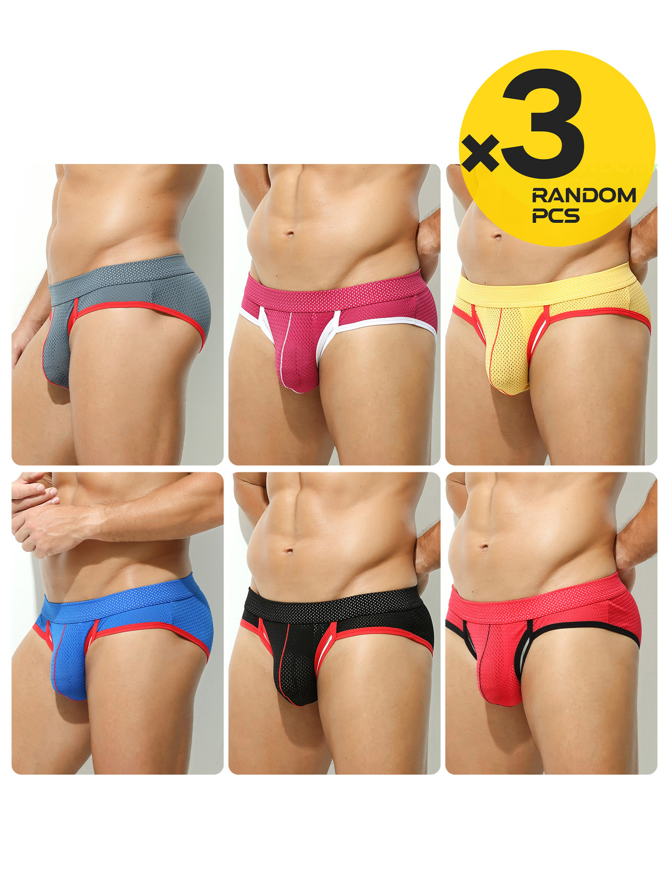 3Pcs Men Mesh Boxer Briefs Con - Mesh Sport Boxer のレビューと価格