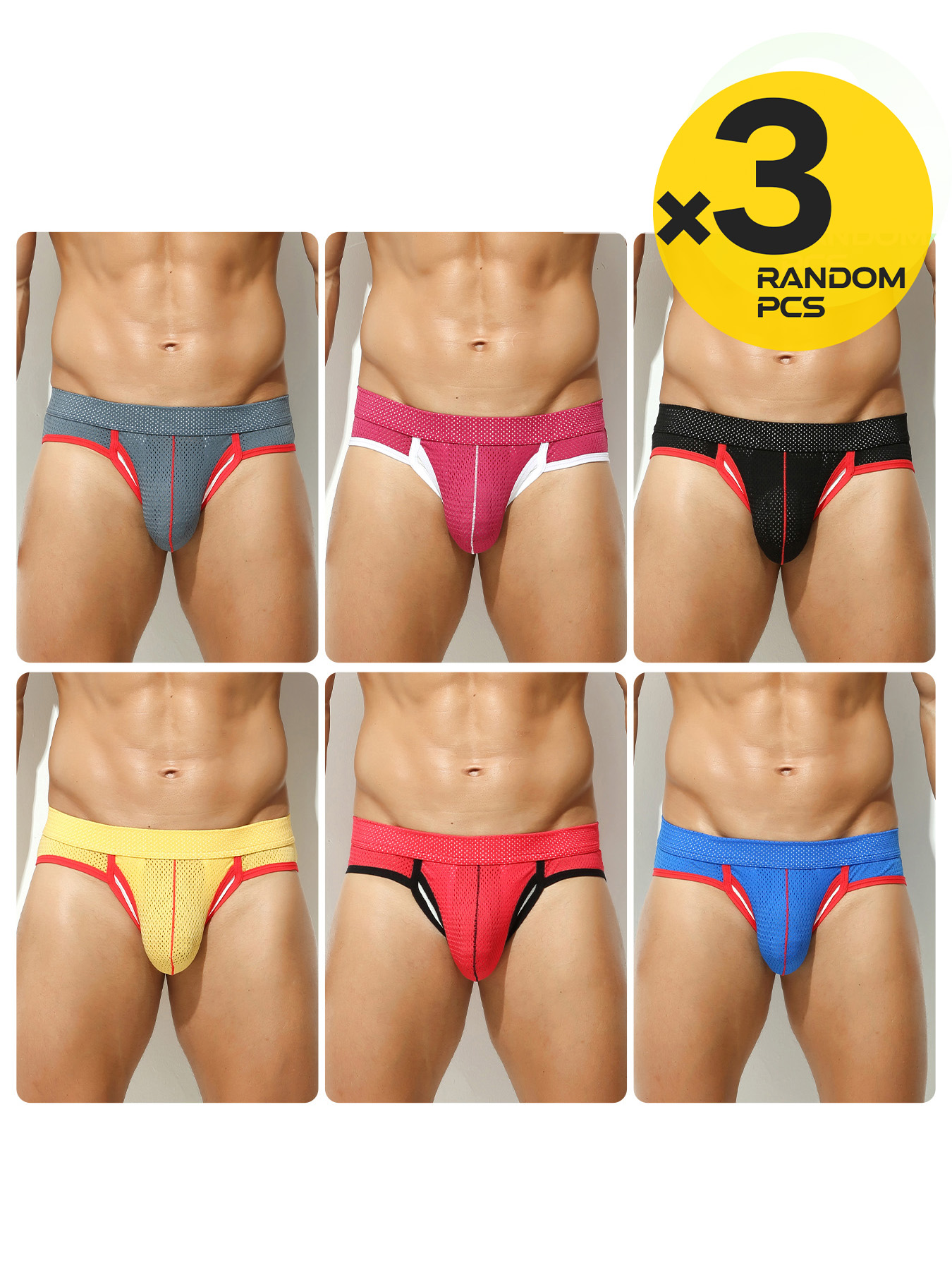 3Pcs Men Mesh Boxer Briefs Con - Mesh Sport Boxer のレビューと価格