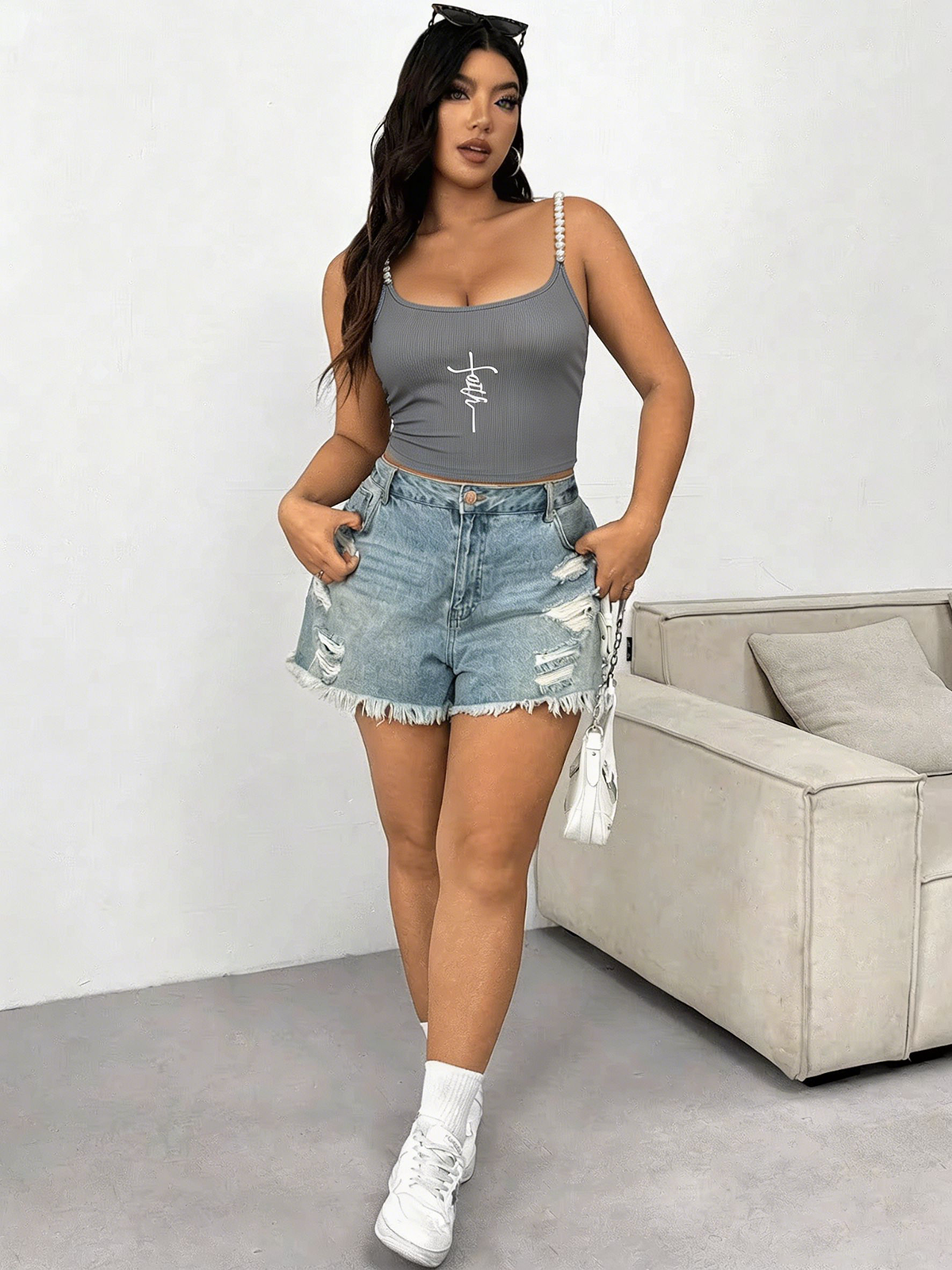 Plus Size Square Neck Pearl St - Tank Top Ribbed のレビューと価格