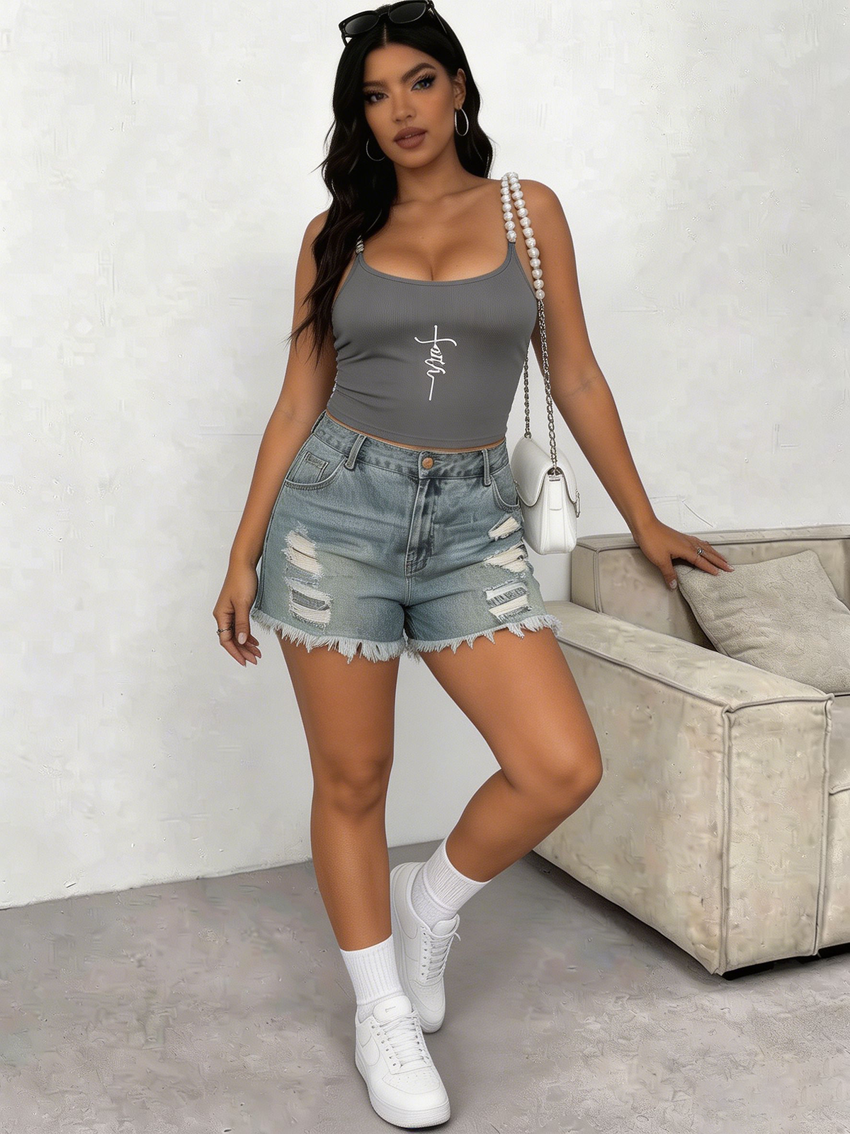 Plus Size Square Neck Pearl St - Tank Top Ribbed のレビューと価格
