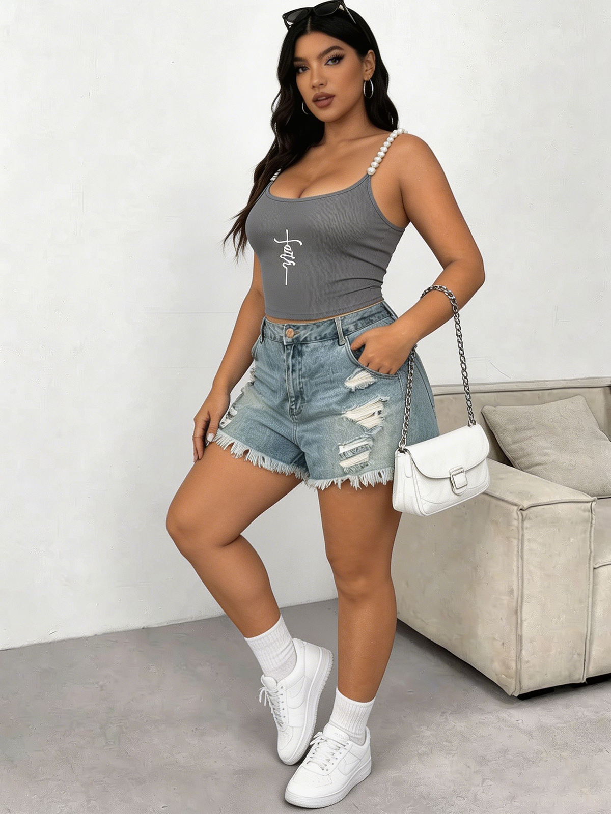 Plus Size Square Neck Pearl St - Tank Top Ribbed のレビューと価格
